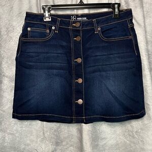 No Boundaries Dark Denim Button Front Jean Skirt - size 15